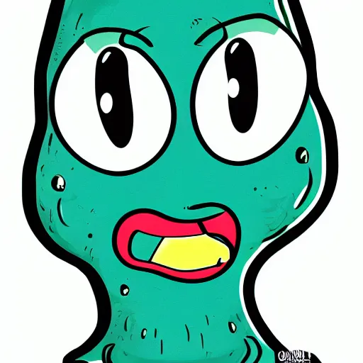 Image similar to handsome squidward portrait, cartoon network, detailed style, big eyes, big smile, vivid colors