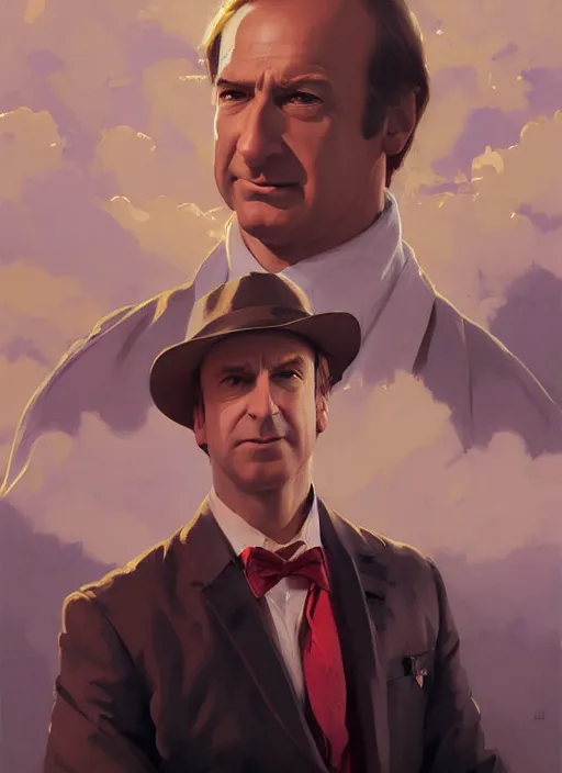 Image similar to portrait of saul goodman, closeup, lawyer, painting by sargent and leyendecker, asymmetrical, intricate, elegant, matte painting, illustration,, by rhads, by greg rutkowski, by greg tocchini, by james gilleard, by joe fenton