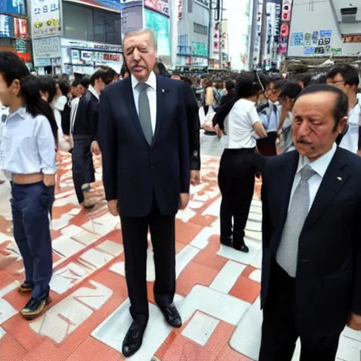 Image similar to Recep tayyip erdogan in akihabara