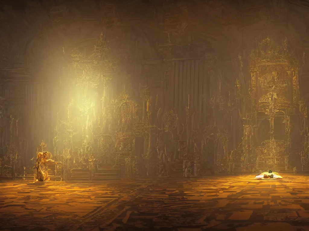 Prompt: scene of throne room where a computer mouse becomes the king of ordinary mice and puts on the crown, highly detailed, sharp focus, cinematic lighting, unreal engine 5, neon version of style jim burns