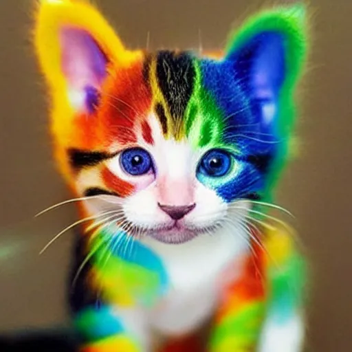 Image similar to rainbow kitten