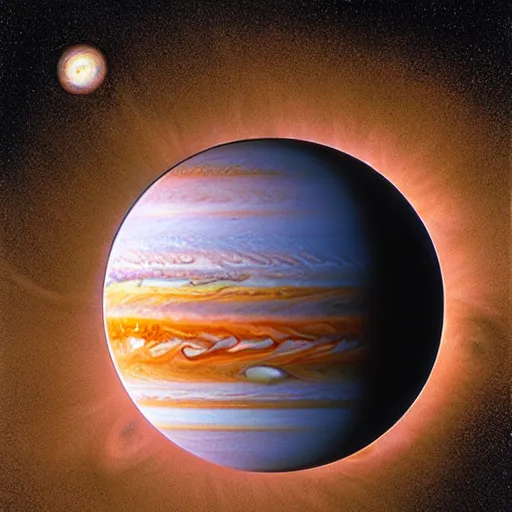 Image similar to Photograph. Using data from a NASA exoplanet space telescope, scientists discovered a Jupiter-like world 379 light-years from Earth, orbiting a star similar to our Sun. by Pawel Kuczynski, by Randolph Caldecott hyperdetailed