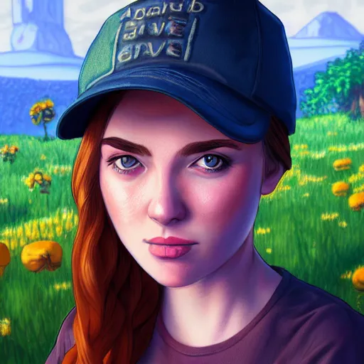 Image similar to portrait Abigail from stardew valley, cgsociety, realistic, highly detailed, sublime, 16k, smooth, sharp focus, trending on ArtStation, hyperdetailed, volumetric lighting