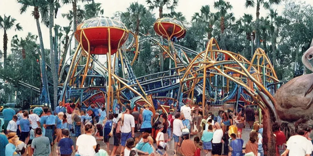 Image similar to 1990s photo of the E.T. ride at Universal Studios in Orlando, Florida