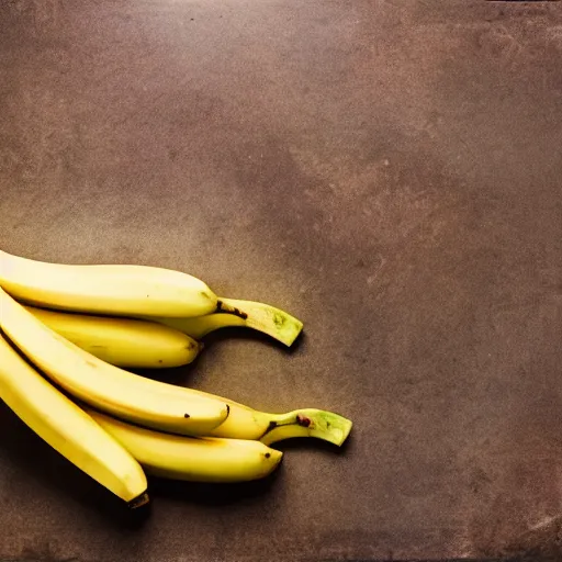 Prompt: banana on a table kitchen background