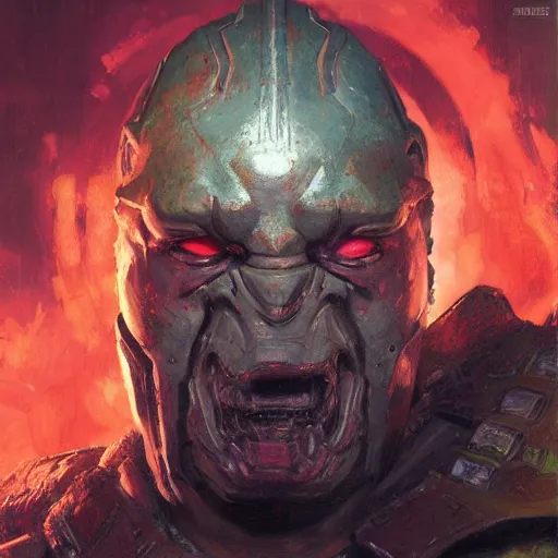 Prompt: AMLO Doom Slayer Portrait by gaston bussiere, craig mullins, Simon Bisley