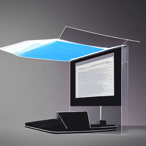 Prompt: computer with a transparent roof