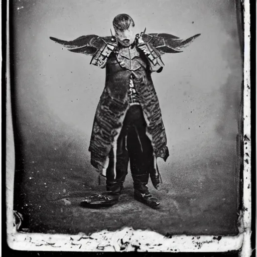 Prompt: tintype of satan angry