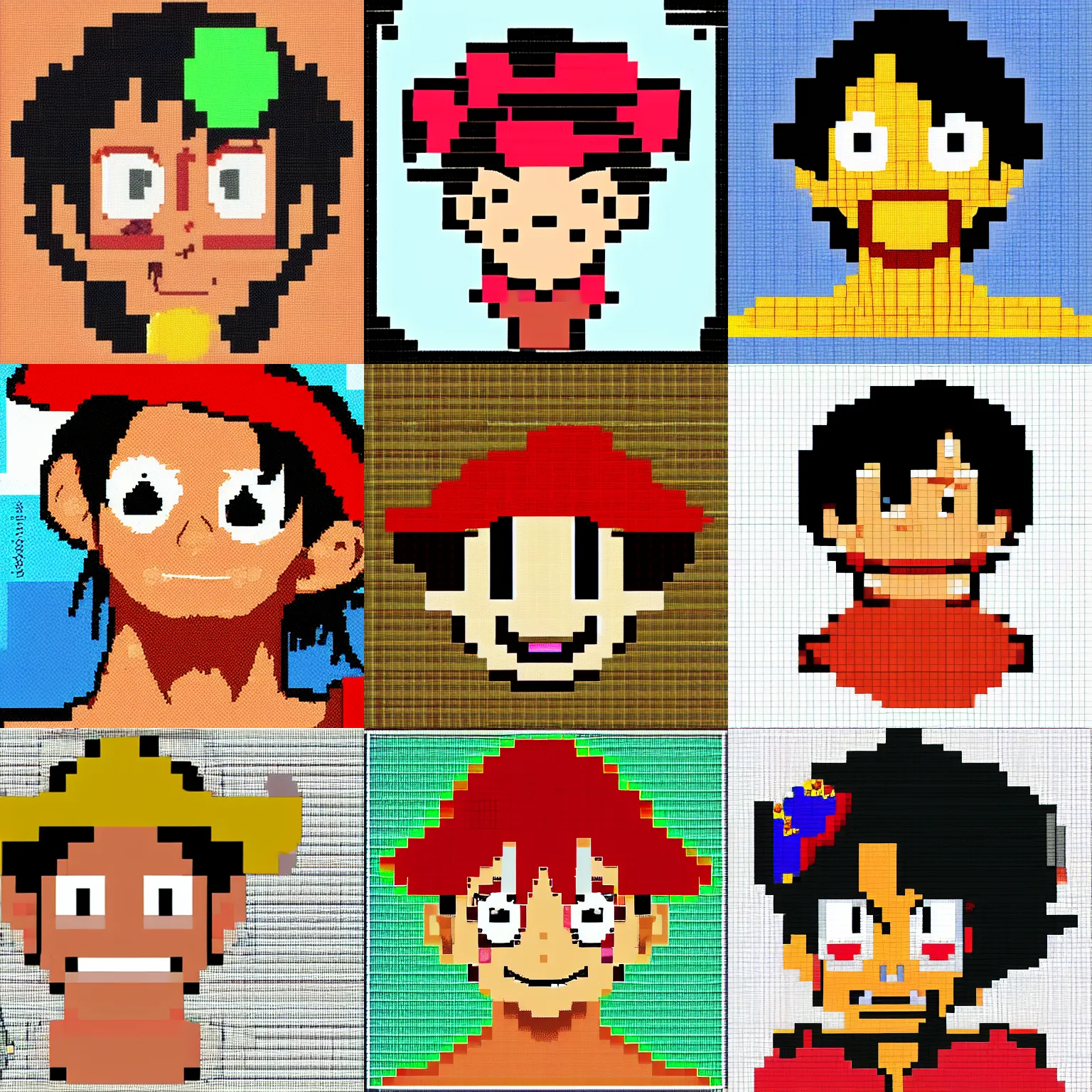 pixel art portrait of monkey d. luffy | Stable Diffusion | OpenArt