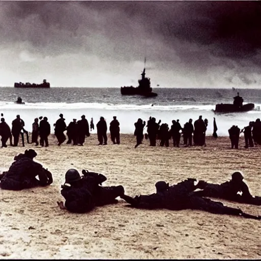 Image similar to the d - day, by robert capa,