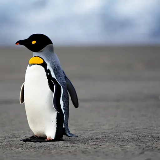 Image similar to a penguin that is feeling cold af