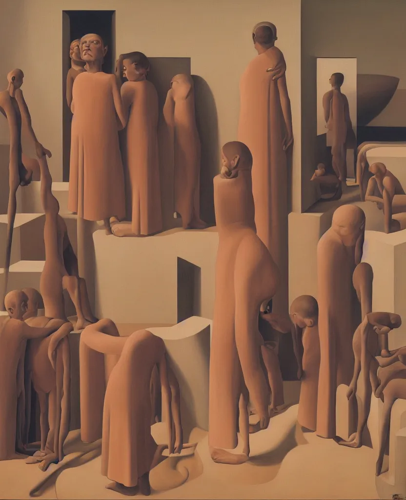 Image similar to oil painting by george tooker