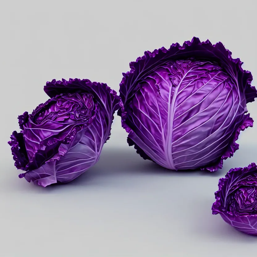 Prompt: high quality 3 d render very cute purple cabbage! highly detailed, unreal engine cinematic smooth, moody light, low angle, uhd 8 k, sharp focus