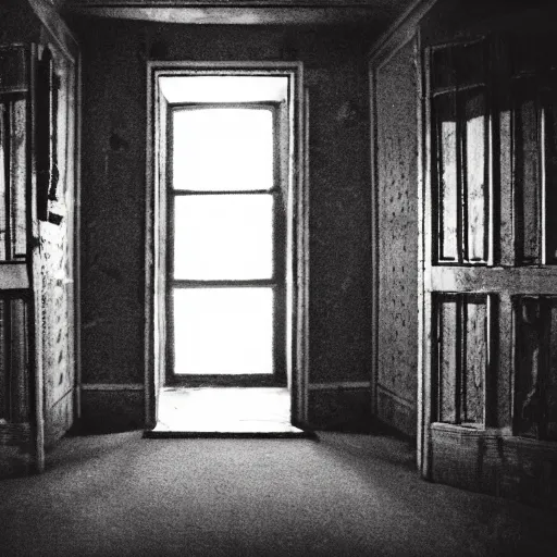 Prompt: interior of a haunted house, late at night, spooky, eerie, dark, foreboding