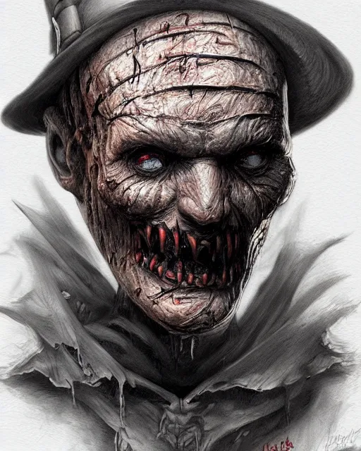 Image similar to freddy kruger, hyper realistic face, horror, fantasy art, in the style of greg rutkowski, intricate, hyper detailed