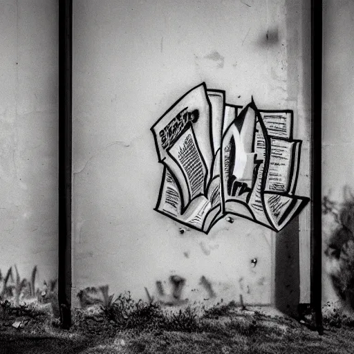 Image similar to photo of Graffiti reading PERFECT on abandoned Building wall, photorealistic 50mm lens, cinematic lighting