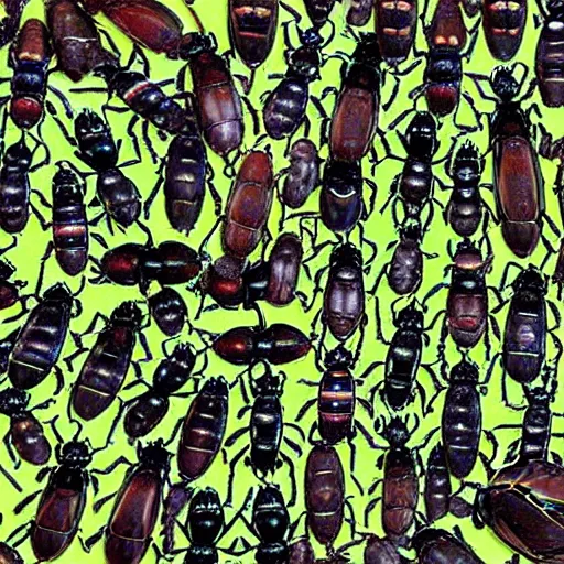 Image similar to army of beetles crawling up a person, as they drown and cry for help