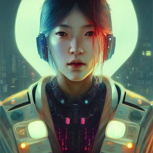 Prompt: portrait of a young female cyberpunk samurai in neotokyo at night, futuristic cyberpunk tokyo night, sci - fi and fantasy, intricate and very beautiful, highly detailed, digital painting, artstation, concept art, smooth and sharp focus, illustration, art by tian zi and wlop and alphonse mucha