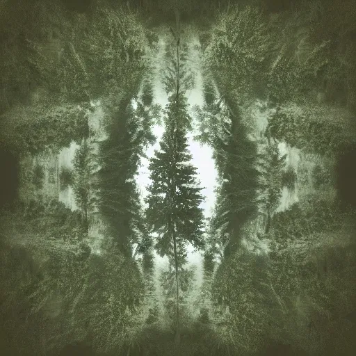 Image similar to a forest inside a negative space in the shape of a deer