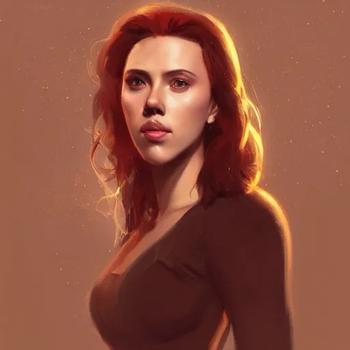 Image similar to “ portrait of scarlett johansson by greg rutkowski, young, attractive, highly detailed portrait, scifi, digital painting, artstation, concept art, smooth, sharp foccus ilustration, artstation hq ”