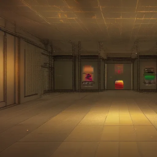 Image similar to the last virtual liminal space art museum in a 9 0's video game, made in 1 9 9 0, hd screenshot