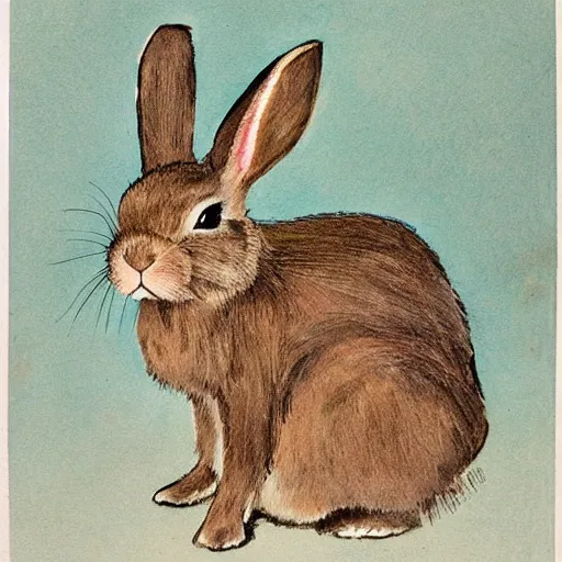 Prompt: bunny, illustrated by peggy fortnum