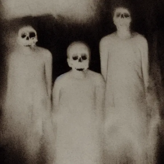 Image similar to the pale faces of dead photos, dark eerie photo