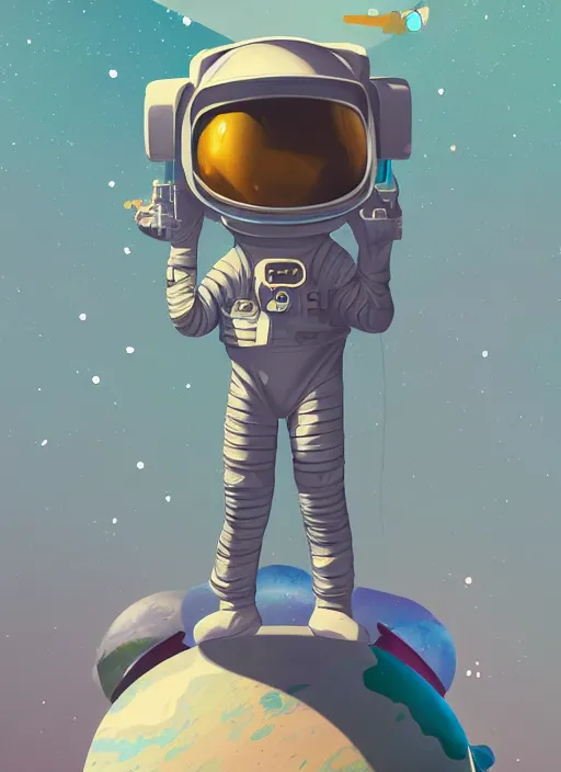 Image similar to an astronaut 🧑🚀 frog 🐸 standing top of the earth 🌎, au naturel, hyper detailed, digital art, trending in artstation, cinematic lighting, studio quality, smooth render, unreal engine 5 rendered, octane rendered, art style by kurzgesagt and nixeu and ian sprigger and wlop and krenz cushart