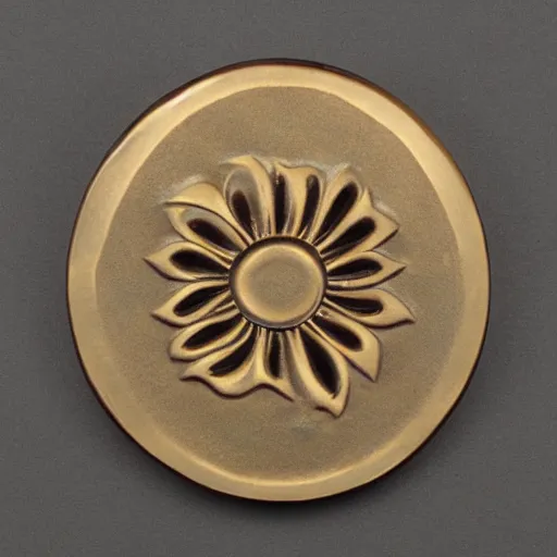 Image similar to japanese tsuba with a flower motive