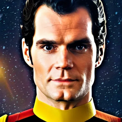 Image similar to a full body photograph of henry cavill as a star fleet captain from star trek next generation, full dress uniform, symmetrical face, extreme realism and detail, 8 k, completely framed, direct lighting, 3 5 mm photo, photorealistic, sharp focus