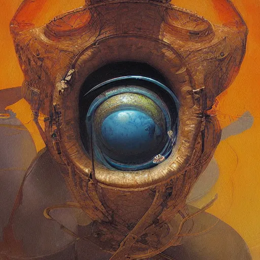 Image similar to a painting of an alien embryo by Maciej Rebisz and Max Ernst