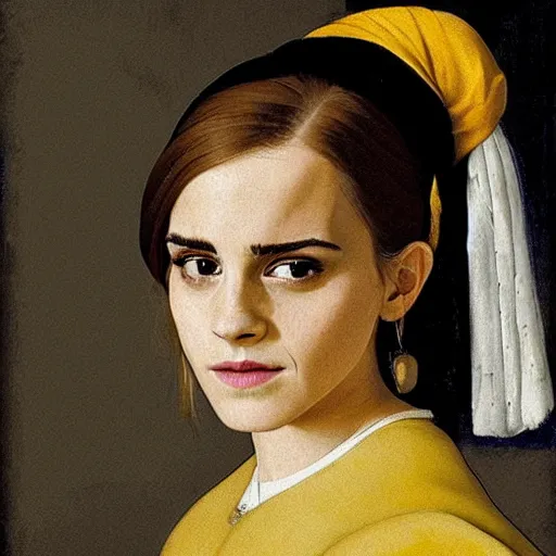 Prompt: emma watson, Johannes Vermeer‎ style