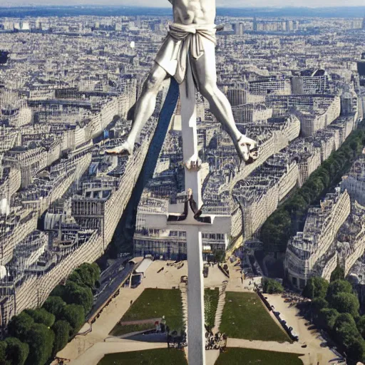 Prompt: Jesus crucified on the Eiffel Tower