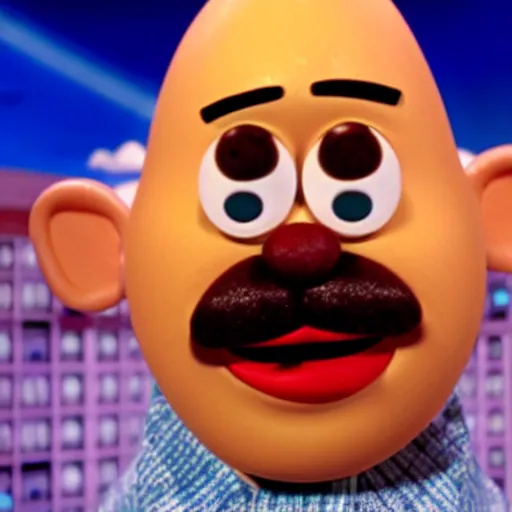 Image similar to Film still of Steve Harvey as Mr. Potato Head in Toy Story