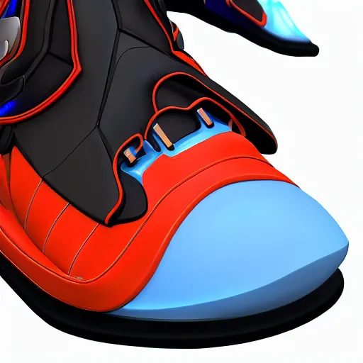 Image similar to futuristic cyber balenciaga sneakers, robot anatomy, highly detailed, 8 k, pbr, surreal, colorful, direct lighting, hyper realistic,