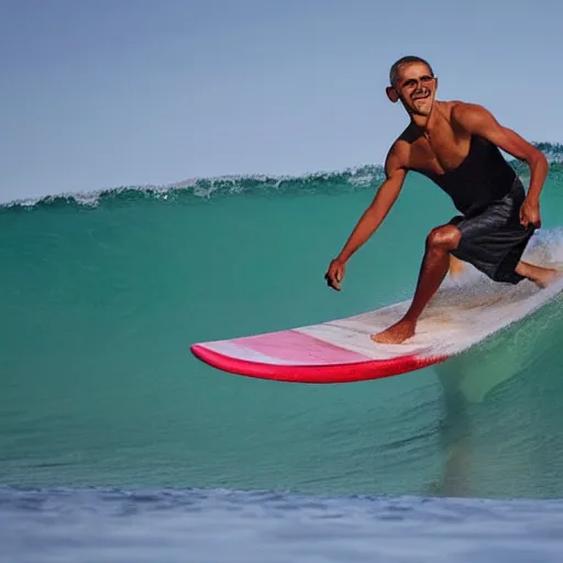 Prompt: barack obama as a surfer