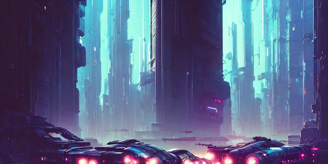 Image similar to cyberpunk synth, hyper - realistic detailed cyberpunk cityscape, by atey ghailan, by greg rutkowski, by greg tocchini, by james gilleard, by joe fenton, by kaethe butcher, dynamic lighting, gradient light blue, brown, blonde cream and white color scheme, grunge aesthetic