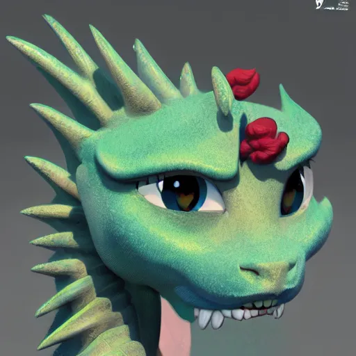 Image similar to luck dragon, pixar character concept art, 8 k rendering