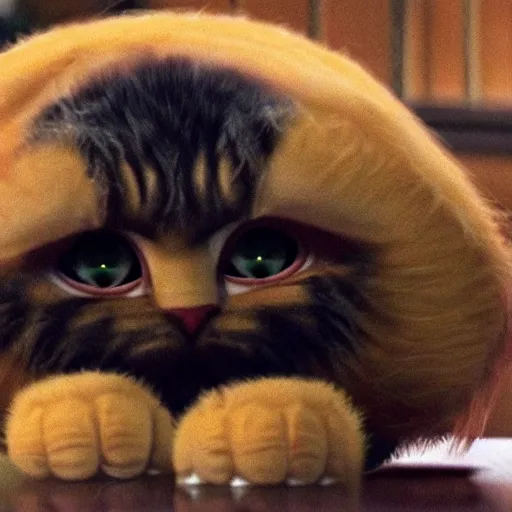 Image similar to bald garfield in real life, photo