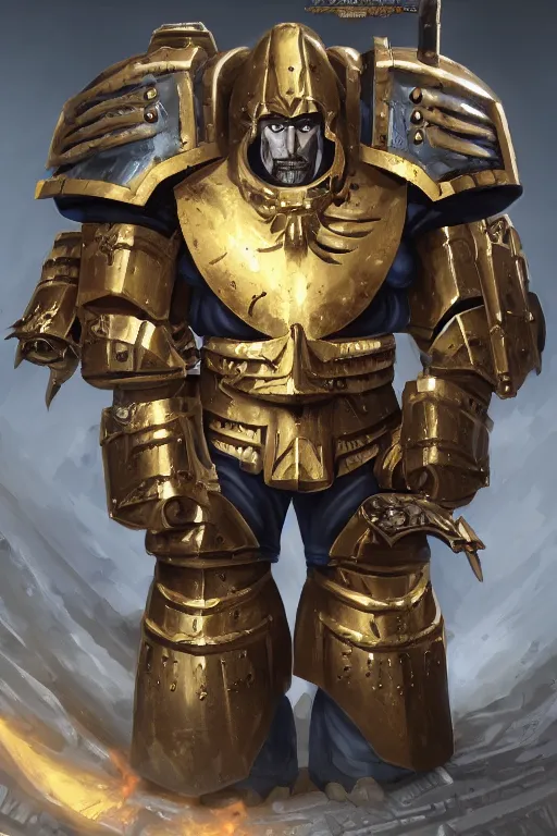 Image similar to armor portrait heros warhammer 4 0 k horus heresy fanart - the primarchs emperor by johannes helgeson animated with vfx concept artist & illustrator global illumination ray tracing hdr fanart arstation zbrush central hardmesh 8 k octane renderer comics stylized