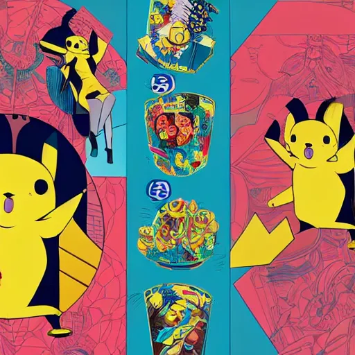 Prompt: Tristan Eaton, victo ngai, artgerm, Lofi pikachu