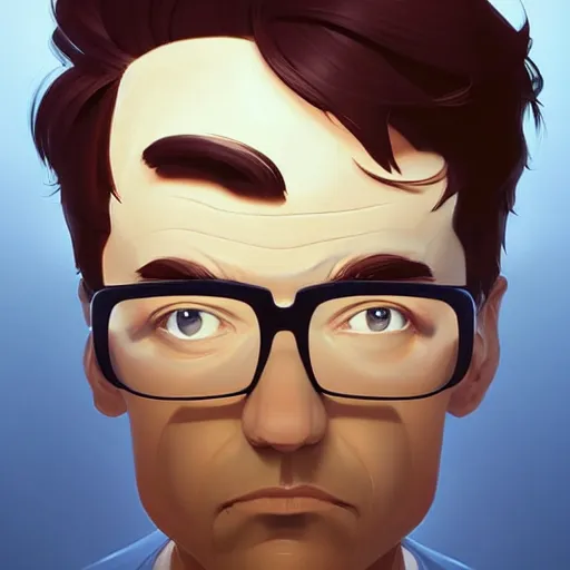 Image similar to face icon stylized minimalist dexter's laboratory, loftis, cory behance hd by jesper ejsing, by rhads, makoto shinkai and lois van baarle, ilya kuvshinov, rossdraws global illumination