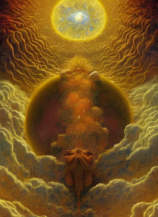Image similar to antediluvian occult cosmology, panspermia, by robert hooke and ernst haeckel and agostino arrivabene and joaquin sorolla, rule of thirds, vivid colours, atmospheric, digital painting, artstation, concept art, smooth, soft focus, negative space, illustration, digital painting