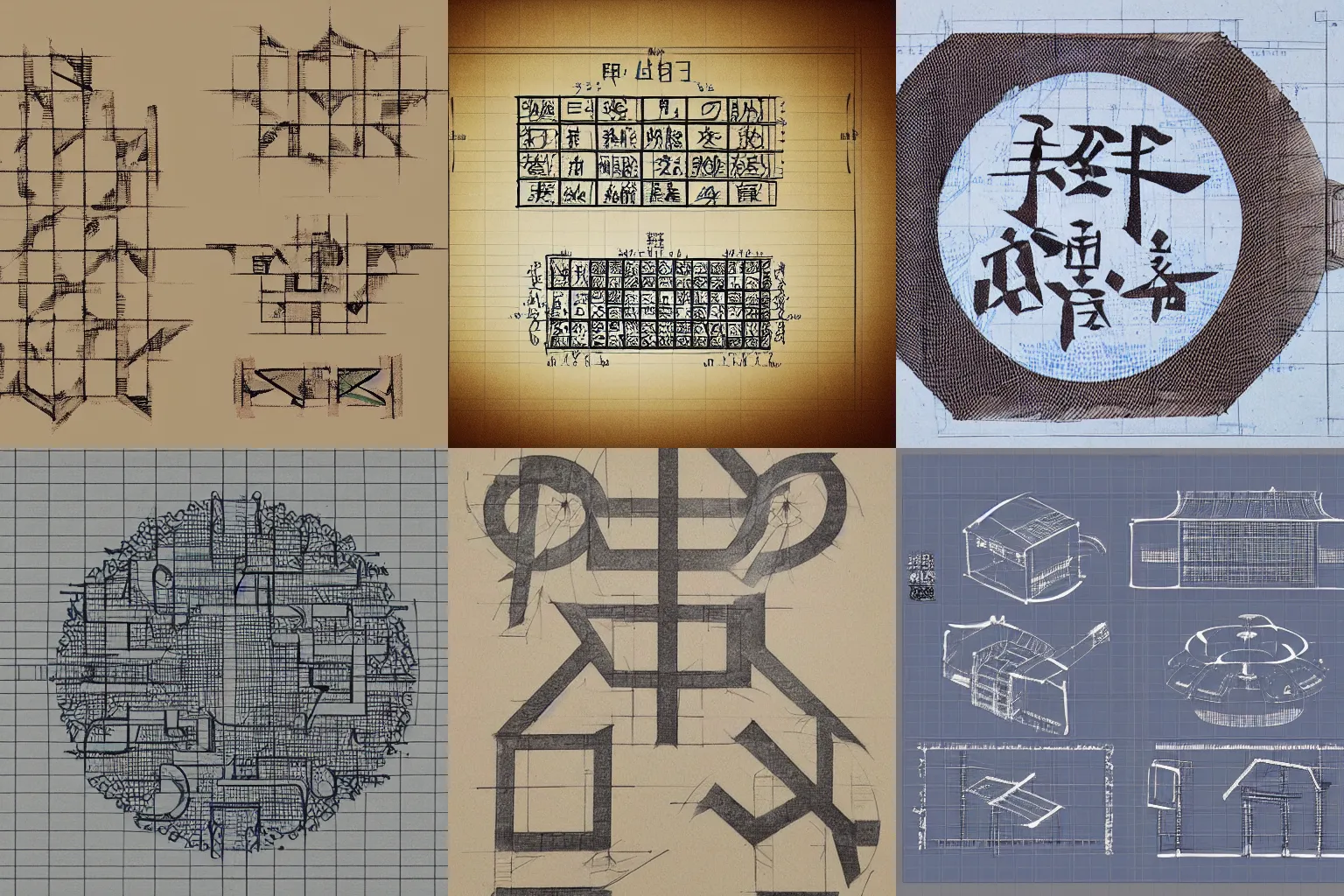 Prompt: concept art blueprint of 絵文字