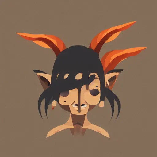 Image similar to minimalist boho style art of a goblin, single subject, illustration, cartoon, comic, anime, vector art, simple background, trending on artstation, freepik, pixiv fanbox