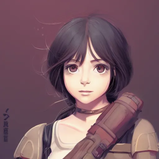 Image similar to portrait of jyn erso, anime fantasy illustration by tomoyuki yamasaki, kyoto studio, madhouse, ufotable, comixwave films, trending on artstation