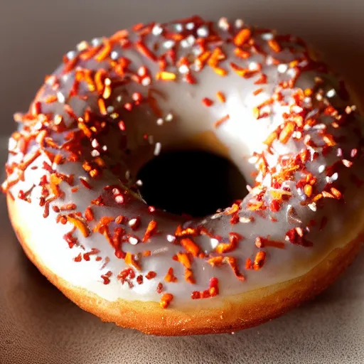 Image similar to dramatic lighting of a donut. moody and melanchony.