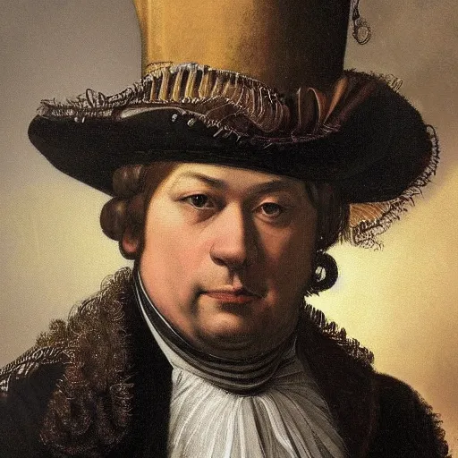 Prompt: baroque composer and musician J. S. Bach steampunk portrait, highly detailed, oleo painting, artstation, concept art, sharp focus, illustration, art by caravaggio and rembrandt and Diego Velazquez