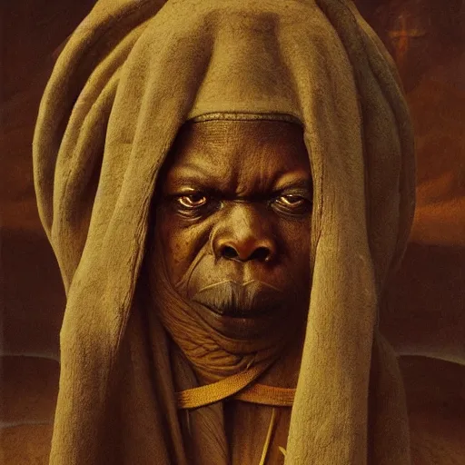 Prompt: yoruba priest | highly detailed oil painting, hyperrealistic, very intrincate | cinematic lighting, award - winning | by rachel ruysch, giger, beksinski and bocklin | by austin osman spare and william blake, trending on artstation, cgsociety, official art, octane.