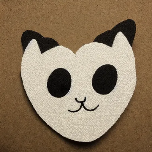 Prompt: a thousand heart emojis in the shape of a smiling cat